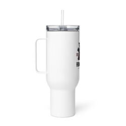 RRGC 40oz Stainless Steel Tactical Travel Mug w/ Handle and RONINREADY Gear Co Logo - Side View