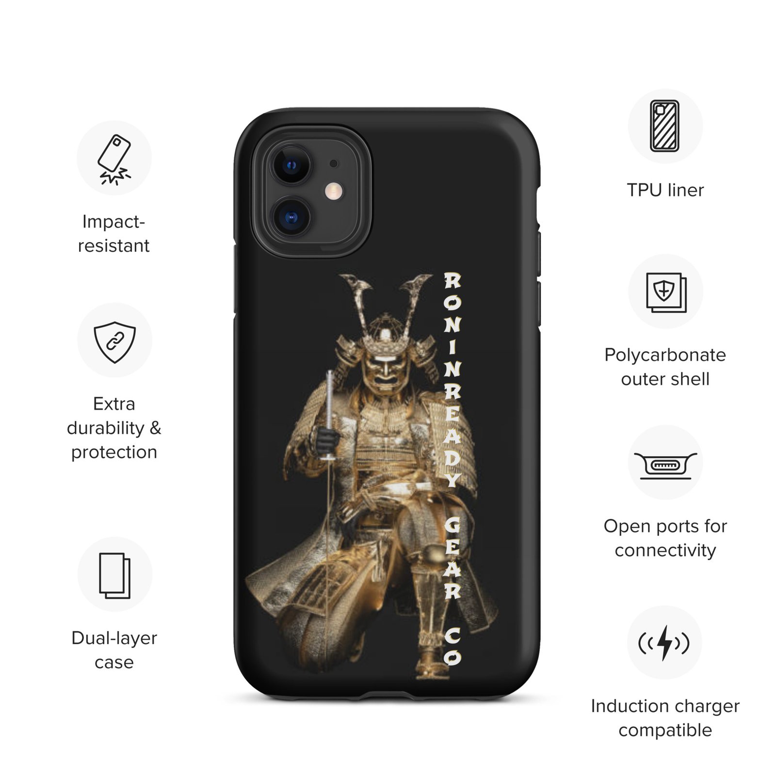 Rugged Case for iPhone® - Golden Samurai - Image 51
