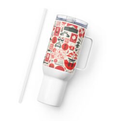 Premium Stainless Steel Travel Mug w/ Handle - Daibōken Edition