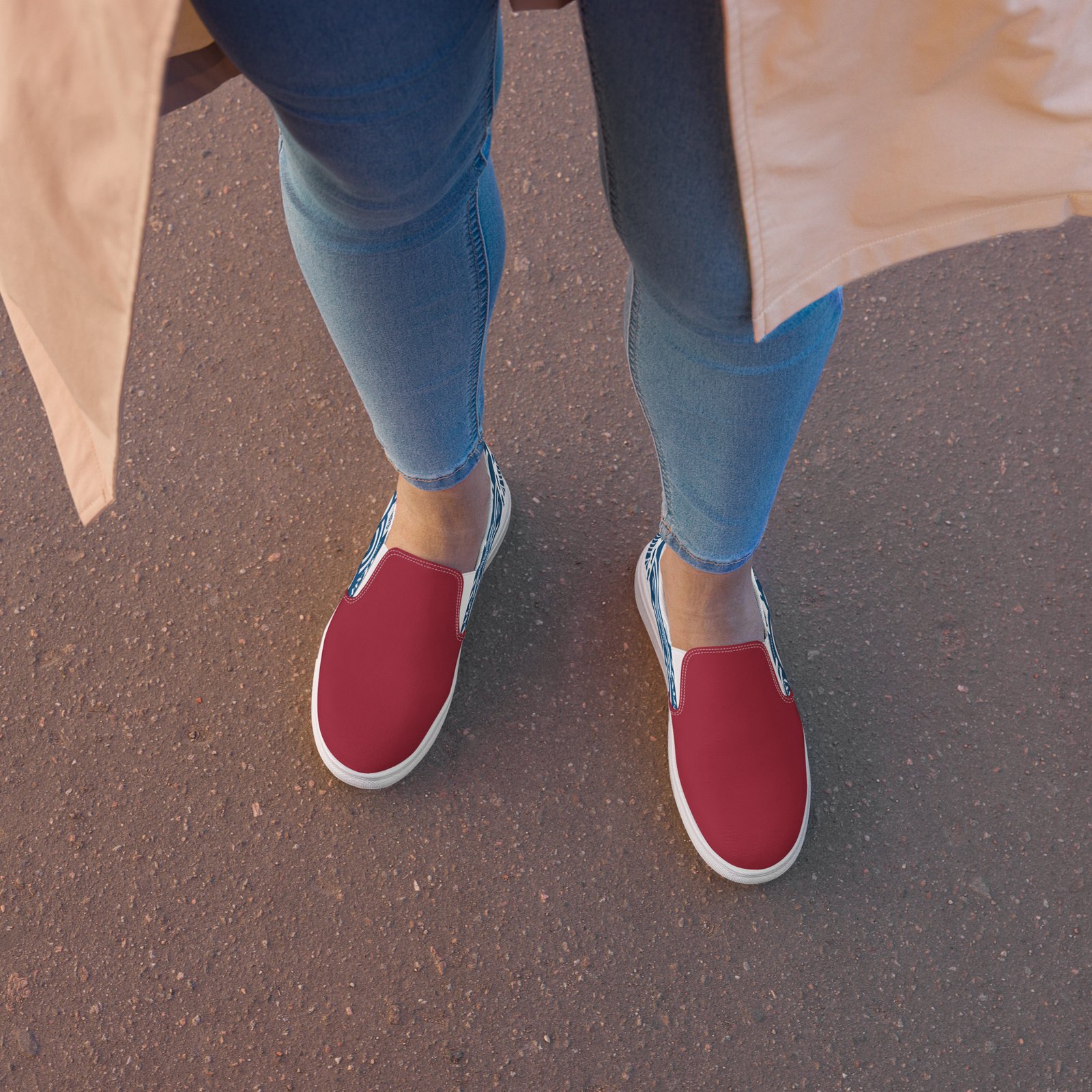 Women’s Slip-on Canvas Shoes - Crimson Kairo Edition - Image 18