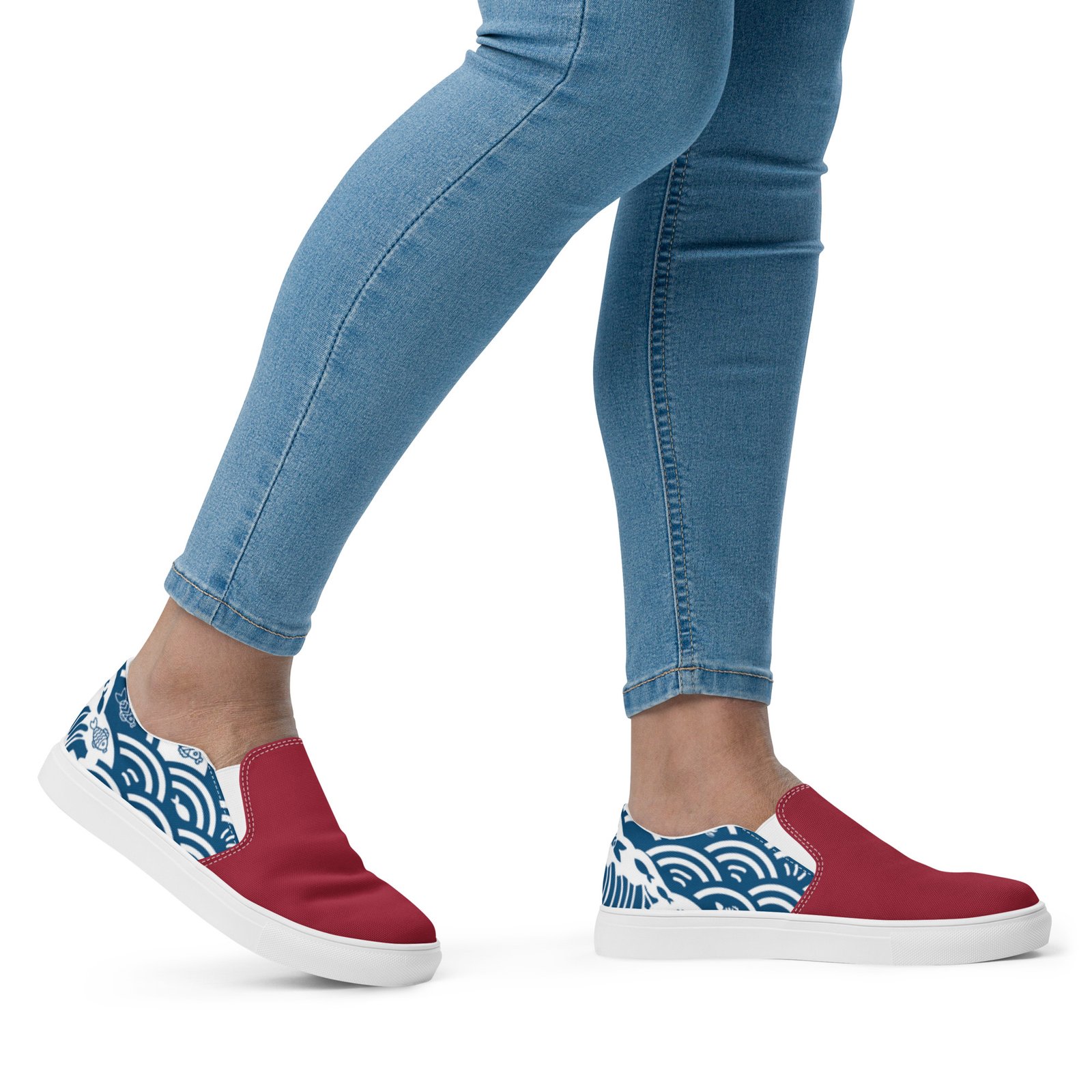 Women’s Slip-on Canvas Shoes - Crimson Kairo Edition - Image 16