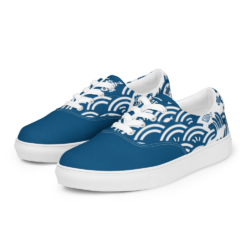 Men's Japanese Wave Print Lace-up Canvas Shoes – Kairo Edition