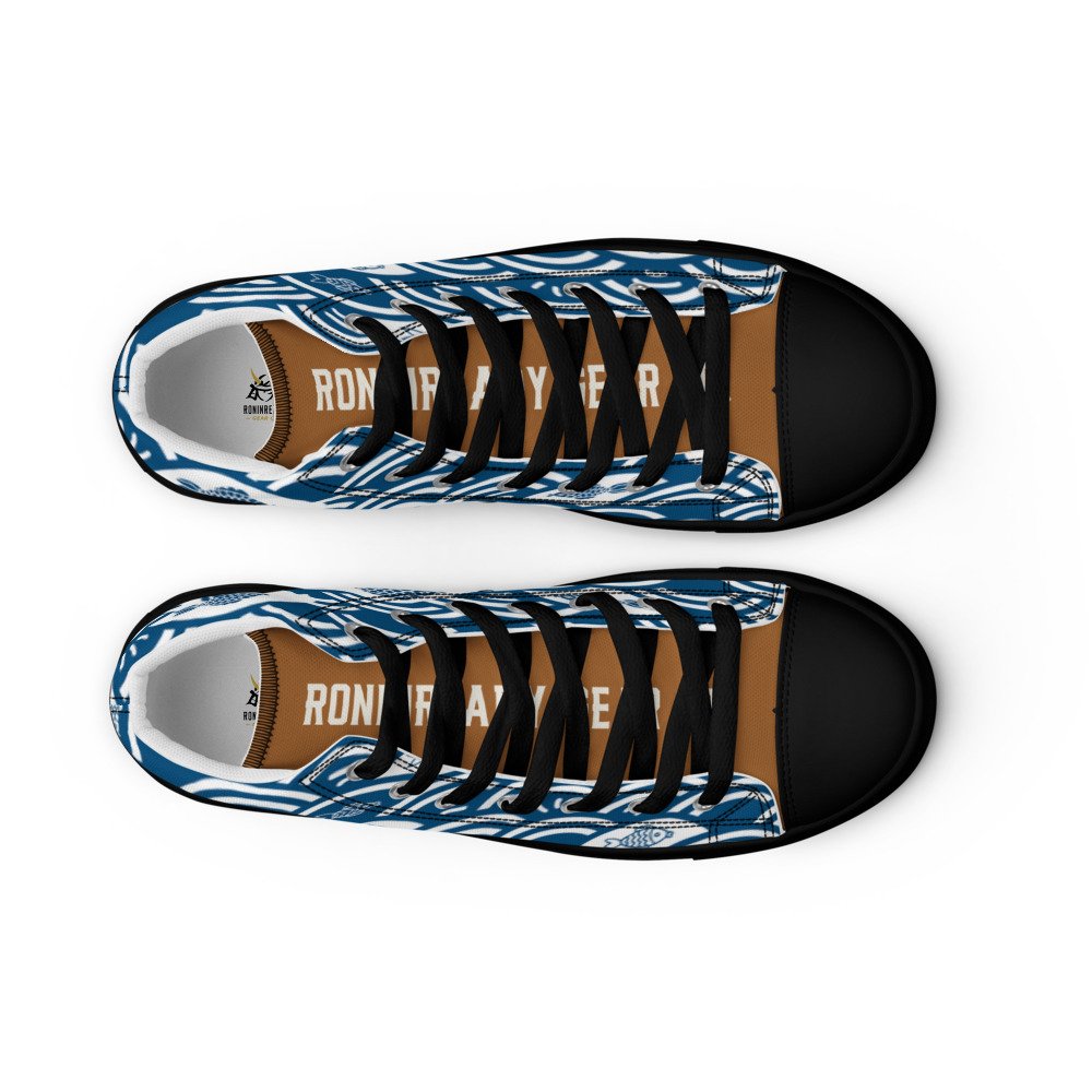 Men's Seigaiha Wave High Tops – Kairo Edition - Image 9