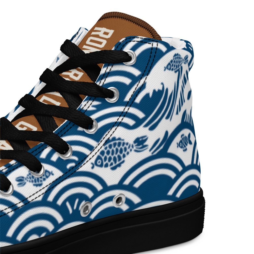 Men's Seigaiha Wave High Tops – Kairo Edition - Image 10