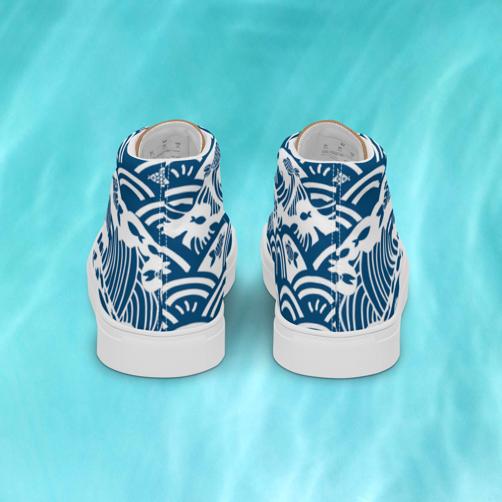 Men's Seigaiha Wave High Tops – Kairo Edition - Image 14