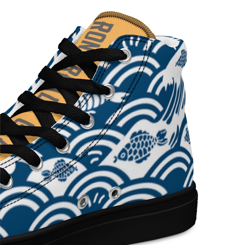 Women's Seigaiha Wave High Tops – Kairo Edition - Image 10