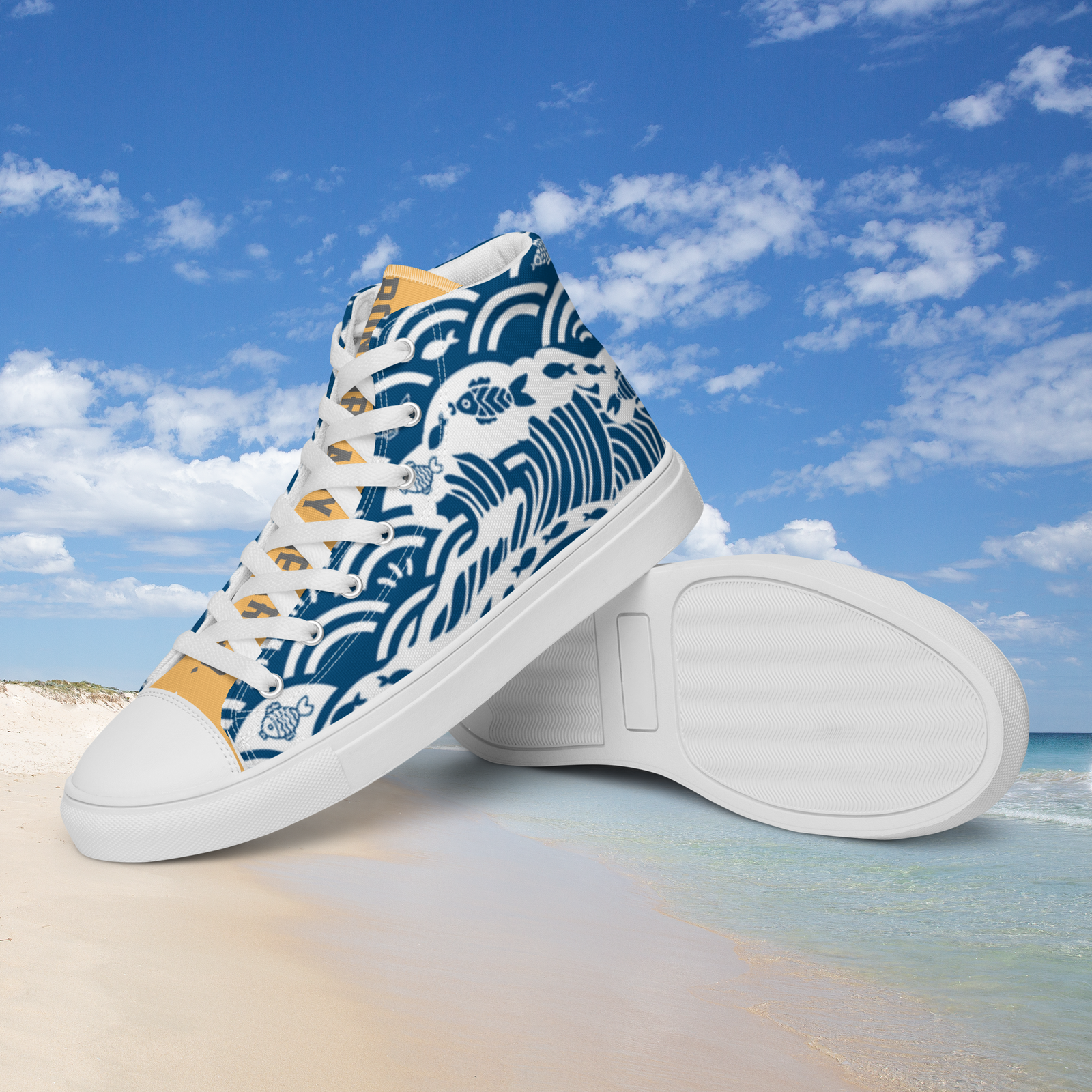 Women's Seigaiha Wave High Tops – Kairo Edition - Image 16