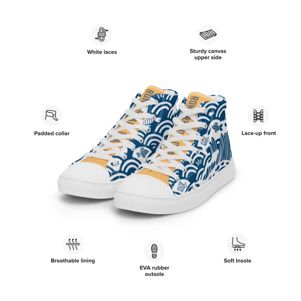 Women's Seigaiha Wave High Tops – Kairo Edition - Image 20