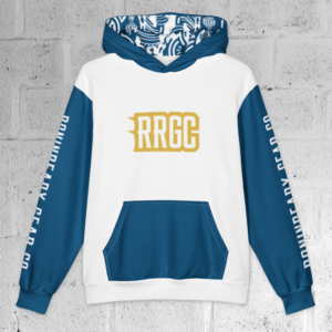 Oversized Cotton Hoodie – Blue/Yellow